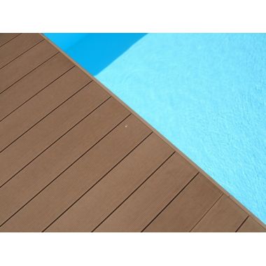 Συνθετικό deck πάτωμα εξωτερικού χώρου wpc σε καφέ χρώμα